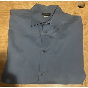 BANANA REPUBLIC Mens Size XL Grant Fit Blue Button Up Shirt 17 - 17 1/2 Neck